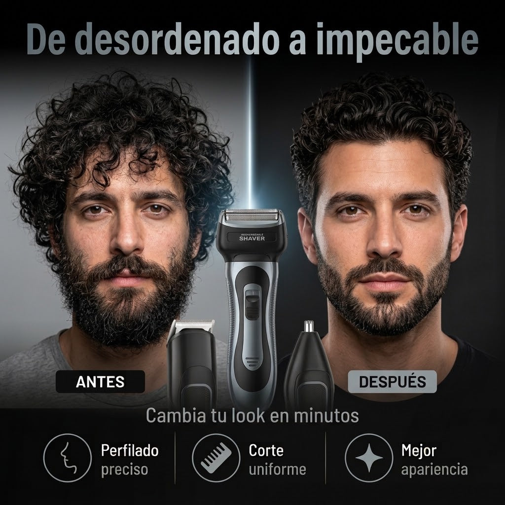 Afeitadora Profesional Shaver (3 en 1) INALÁMBRICA - USB