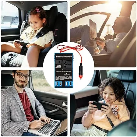 Inversor de Voltaje para Auto | 1500w 12V A 220V