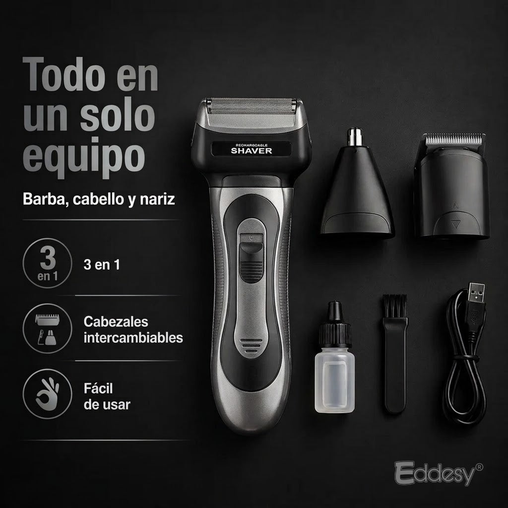 Afeitadora Profesional Shaver (3 en 1) INALÁMBRICA - USB
