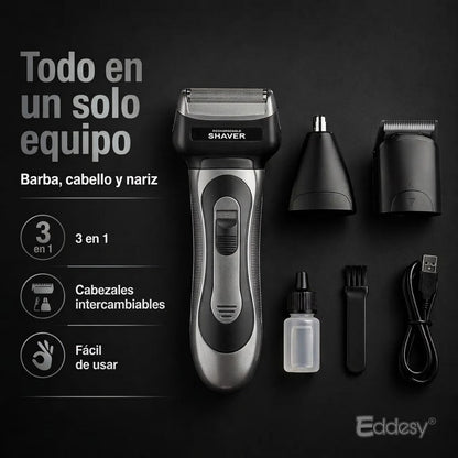 Afeitadora Profesional Shaver (3 en 1) INALÁMBRICA - USB