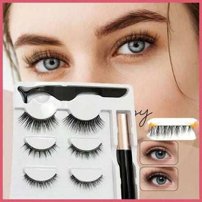 Pack de Pestañas Perfectas al Instante | Pestañas Magnéticas Naturales (+90usos)+Rizador de pestañas Eléctrico