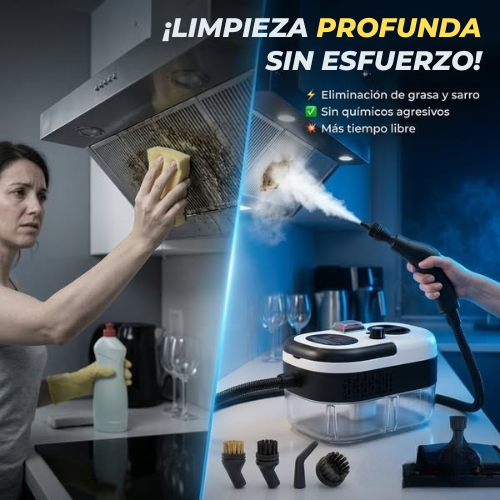 SteamForce Pro™ Limpiador a vapor 2500W | Elimina la suciedad en segundos y sin esfuerzo
