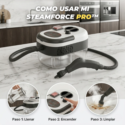 SteamForce Pro™ Limpiador a vapor 2500W | Elimina la suciedad en segundos y sin esfuerzo