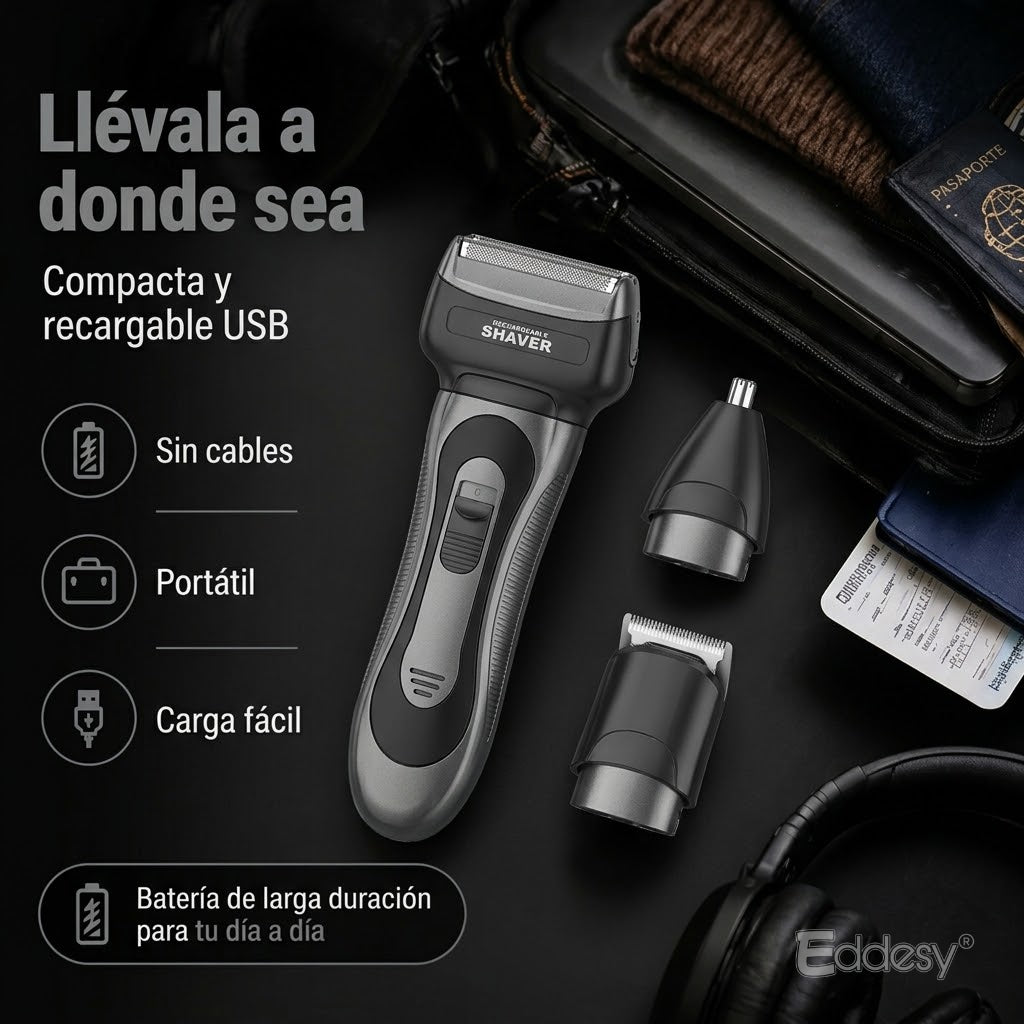 Afeitadora Profesional Shaver (3 en 1) INALÁMBRICA - USB