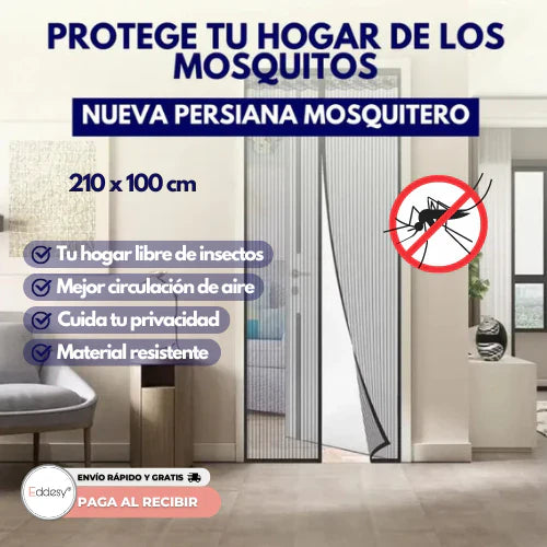 Malla-Cortina Magnética para Puerta (Anti Mosquitos) 210x100cm